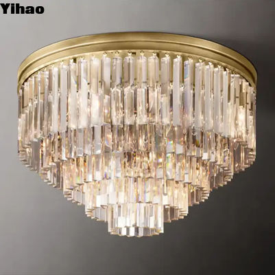 Beli E12 / Candelabra Art Kristal Lampu Langit-langit Tembaga Modern AC 85V-265V pembuatan online