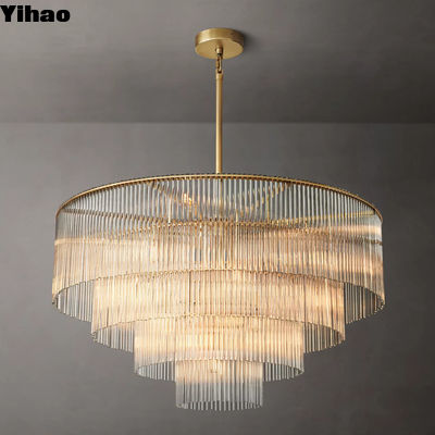Beli Tembaga Kaca Kristal Chandelier Langit-langit Lampu Amadeo Bulat Chandelier 40' pembuatan online