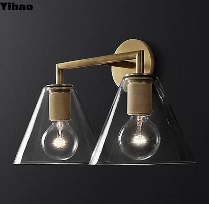 Beli 40w*2 Lampu Dinding Dekoratif Brass Brushed Wall Light Bulbs Termasuk pembuatan online
