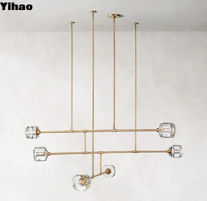 Beli 12'L Brass Bedroom Multi Arm Ceiling Light Support OEM ODM pembuatan online