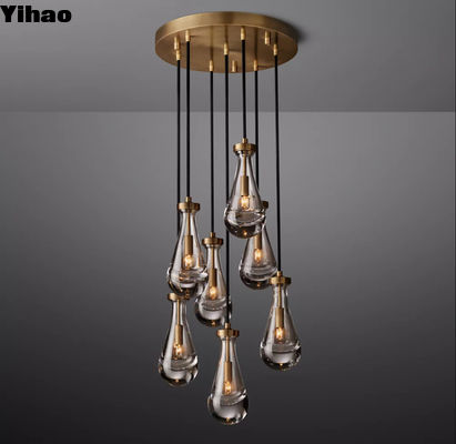 Beli Nikel RH Chandelier K9 Crystal Rain Round Chandelier 18' pembuatan online