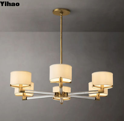 Beli Kuningan Linen Vintage Rumah Peternakan Lampu 6 Untuk Ruang Makan pembuatan online