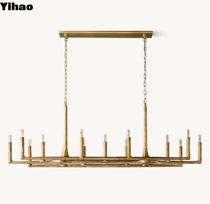 Beli 72 'Vintage Farmhouse Chandelier Dengan G9 Antique Brass Lantern Pendant Light pembuatan online