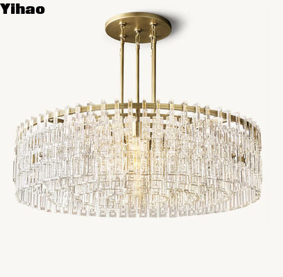 Beli Gaya kontemporer LED Foyer Chandelier K9 Kaca Kristal Ukuran Besar Tegangan 85V-265V pembuatan online