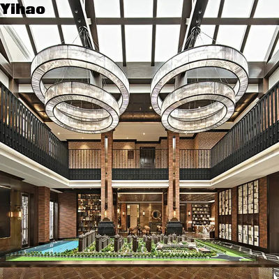 Beli Lampu Custom Hotel Lobby Chandelier Rantai Chandelier Modern Dengan Sumber Cahaya E12 pembuatan online