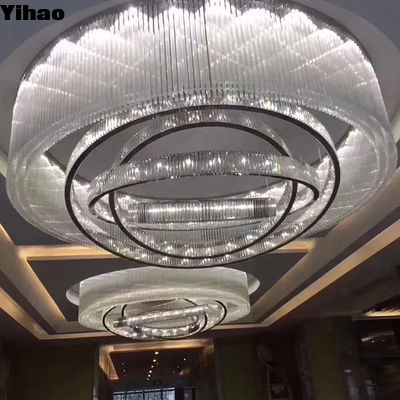 Beli E14 / E12 Hotel Lobby Chandelier Tempat Pernikahan Chandelier Dengan Crystal Lamp Arm pembuatan online