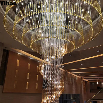 Beli Nikel / Kuningan / Perunggu Hujan Tetes Linier Crystal Chandelier Ruang Makan pembuatan online