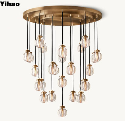 Beli 110-220V Crystal Chandelier Langit-langit Cahaya Mutiara Round Chandelier pembuatan online