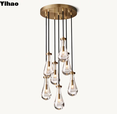 Beli Ruang makan Crystal Chandelier Langit-langit Cahaya Hujan Bundar Chandelier 60 ' pembuatan online