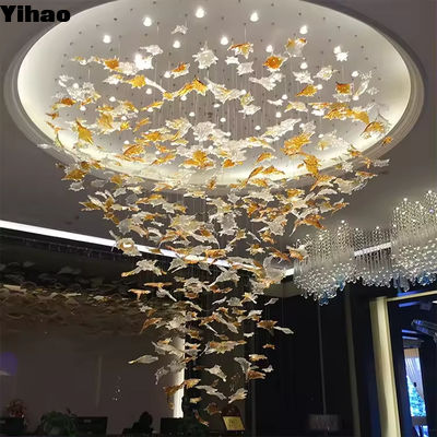 Beli Sumber Cahaya LED Crystal Glass Proyek Chandeliers Untuk Lobby pembuatan online