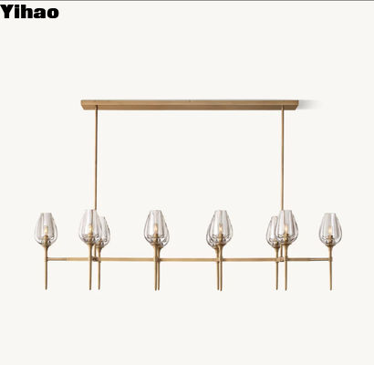Beli Kuningan Vintage Custom Made Chandelier Tulip Linear Chandelier 65' pembuatan online
