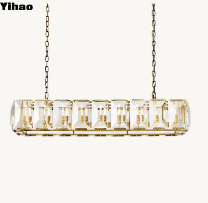 Beli Hardwired Harlow Kristal persegi panjang Chandelier 62' Custom Made pembuatan online