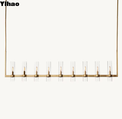 Beli Simple Brass Glass Dining Room Chandelier Ravelle Linear Chandelier 71
