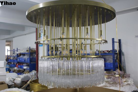 Beli Customized Indoor Brass Crystal Chandelier untuk Dekorasi 140 cm x 95 cm x 70 cm pembuatan online