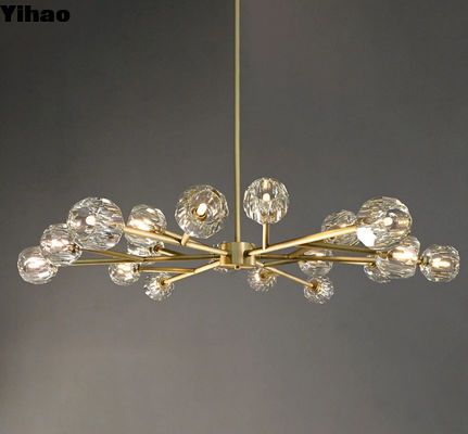 Beli Crystal Style Modern Luxury Round Chandelier dengan Mount Kuningan D 153cm pembuatan online