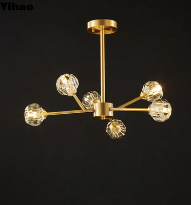 Beli Customized Crystal Ball Round Cluster Chandelier untuk Interior Ceiling Mount Assembly pembuatan online