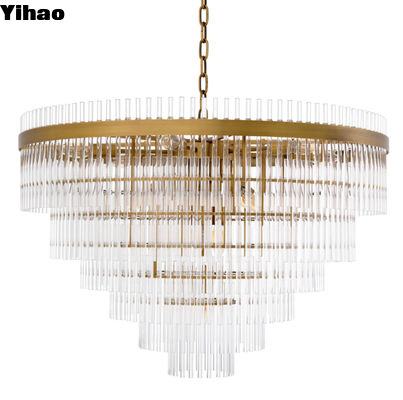 Beli Modern Crystal Chandelier Mewah Kontemporer Villa Crystal Dekoratif Hang Lamp Chandelier untuk Living Dining pembuatan online