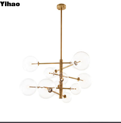 Beli Modern Luxury Glass Ball Chandelier Translucent Indoor Decorative Ceiling LED Modern Chandelier pembuatan online