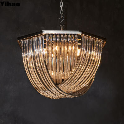 Beli Crossglass Pendant Crystal Ceiling Mount Chandelier dengan Lapisan Kuningan pembuatan online