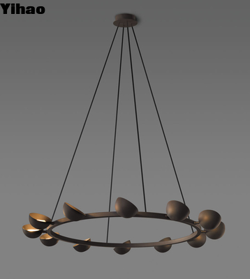 Beli 12-Light Kuningan Chandelier dengan tinggi yang disesuaikan untuk dekorasi rumah modern pembuatan online