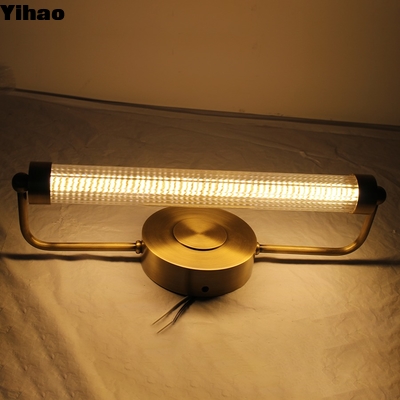 Beli Modern Brass LED Wall Lamp with Crystal Shade for Living Room pembuatan online