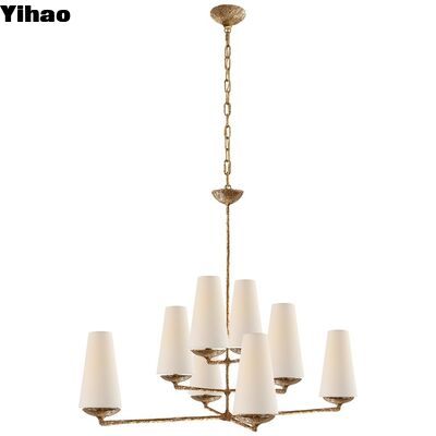 Beli Modern Brass Body Crystal Shade Height Adjustable Pendant Light untuk ruang tamu dan hotel pembuatan online
