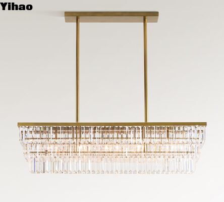 Beli Modern Brass Finish Hand-Blown Cut Crystal Glass LED Chandelier dengan 50000 Jam Umur untuk ruang tamu pembuatan online