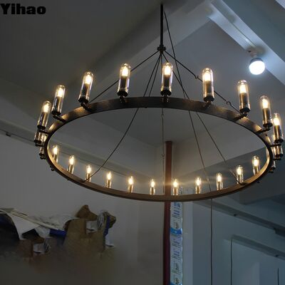 Beli Handmade Kuningan Chandelier dengan 3500K Warm White Light dan E12 Bulb Base untuk ruang tamu pembuatan online
