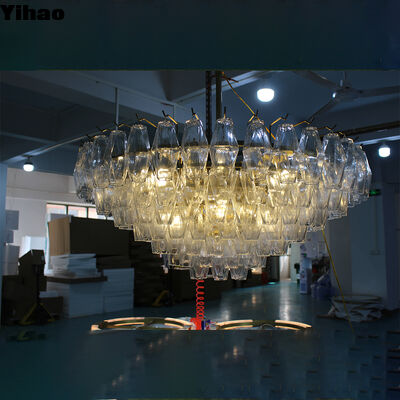 Beli Kuningan Body Chandelier dengan 3500K LED Putih Panas dan Desain buatan tangan murni untuk ruang mewah pembuatan online