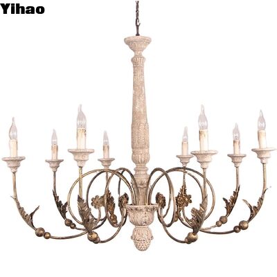 Beli Antique Gold Floral Iron Frame Crystal Chandelier Kayu dengan Tinggi yang Bisa Disesuaikan untuk Ruang Tamu Ruang Makan pembuatan online