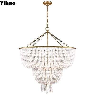 Beli Brass Body Crystal Shade Suspended Pendant Light dengan 3500K Warm White LED untuk Dekorasi Lobby Hotel pembuatan online