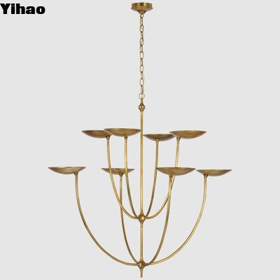 Beli Modern Brass Body Adjustable Height Pendant Light dengan 3500K Warm White LED untuk Kitchen Island atau Home Office pembuatan online