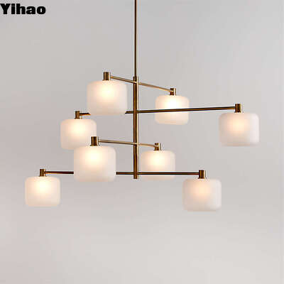 Beli Yihao Kuningan Body Pendant Chandelier dengan 2700K LED Putih Panas dan 50000 Jam Umur untuk ruang tamu pembuatan online