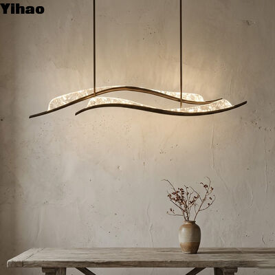 Beli YH Minimalist Antique Brass Bronze Chandelier dengan Crystal Shade dan 3500K Warm White LED Lighting untuk Ruang Makan pembuatan online