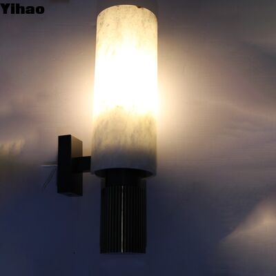 Beli Desain Modern Alabaster Shade Wall Lamp dengan 3500K Warm White LED untuk ruang tamu pembuatan online