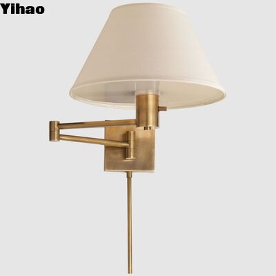Beli Yihao Classic LED Swing Arm Tembaga Body Lampu Dinding dengan 2700K Cahaya Putih Panas dan 30000 Jam Umur untuk ruang tamu pembuatan online