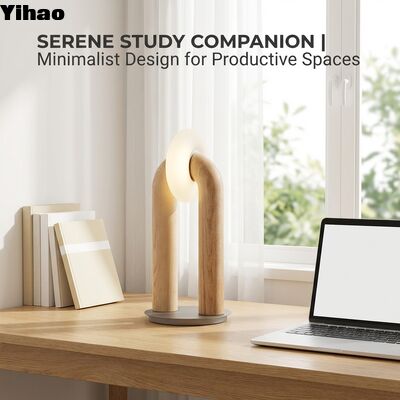 Beli Lampu Meja Kayu Bentuk U Minimalis Modern dengan Pencahayaan LED Multi-warna untuk Nakas dan Meja pembuatan online