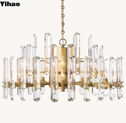 OEM ODM Modern Crystal Brass Ceiling Chandelier Dengan Jenis Lampu Pijar