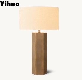 Solid Brass Base LED Lampu Meja Tangan Untuk Kamar Tidur Dimmer Switch On Socket
