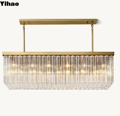 98 1/4 'Tembaga Cahaya Chandelier persegi panjang Kuningan Chandelier OEM ODM
