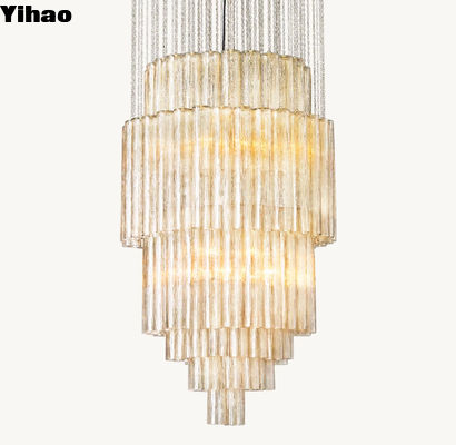Luxury Brass Crystal Drum Chandelier 30' 85-265 Volt Solusi Pencahayaan