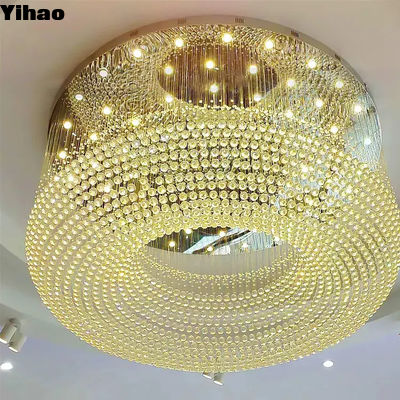 Kuningan Kristal Halo Chandelier Pendant Lampu 110V-220V OEM ODM
