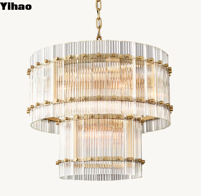 San Marco Dua Tingkat Bulat Crystal Chandelier Langit-langit Lampu 22'