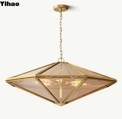 Metal Glass Suspended Helena Pendant Light Gaya Kontemporer