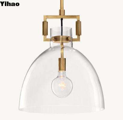 Bentuk Silinder Mesin Kaca Cloche Pendant 18' 14'