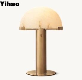 Restoran 15W E26 Lampu Meja LED Dengan Bayangan Alabaster