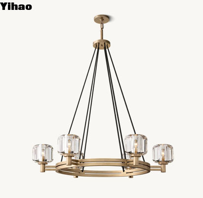 Hardwired Modern Linear Brass Ceiling Chandelier E12 / Candelabra Bulb Base