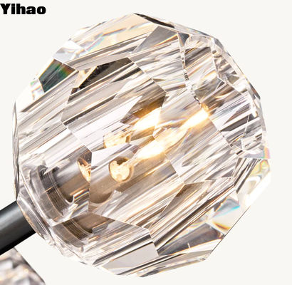 Lampu gantung kuningan padat dengan kaca K9 bening dan finishing lacquered