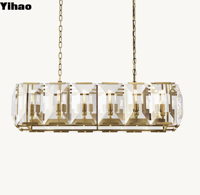 Restoran Mewah Crystal Chandelier Harlow Crystal persegi panjang Chandelier 42
