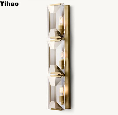 Premium K9 Crystal Bedroom Wall Lamp Crystal Triple Sconce